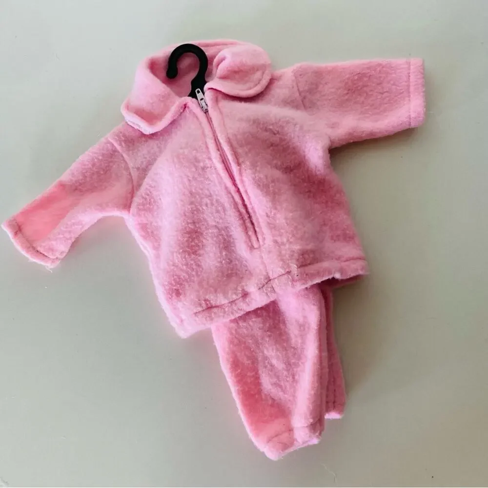 AMERICAN GIRL DOLL Bubblegum Pink Leisure Suit Fleece Lounge Jacket Pants Hanger